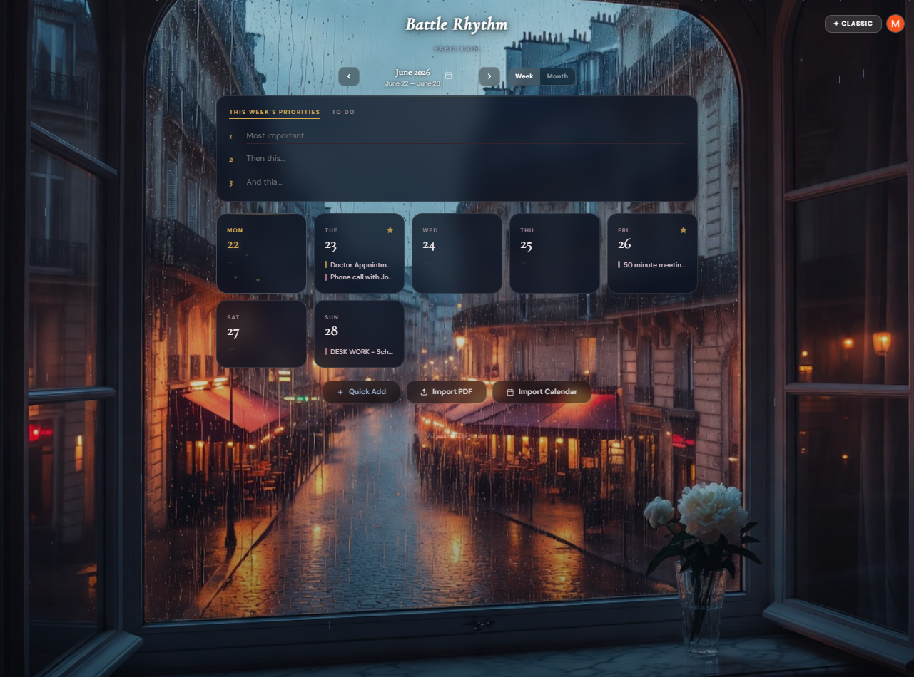 Battle Rhythm interface